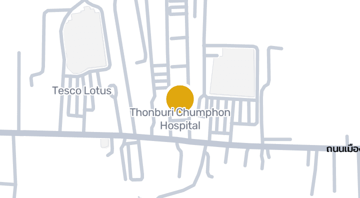 แผนที่แสดงThonburi Chumphon Hospital