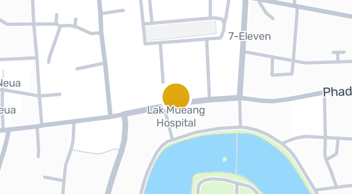 แผนที่แสดงโรงพยาบาลหลักเมือง