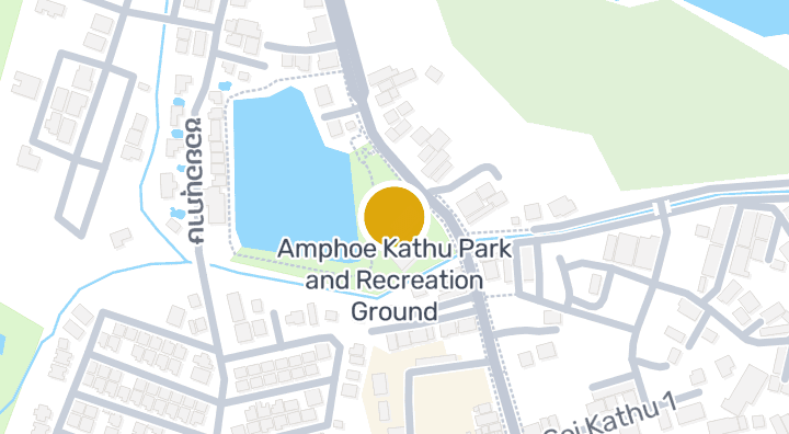 แผนที่แสดงสวนสาธารณะลานกีฬาอำเภอกะทู้