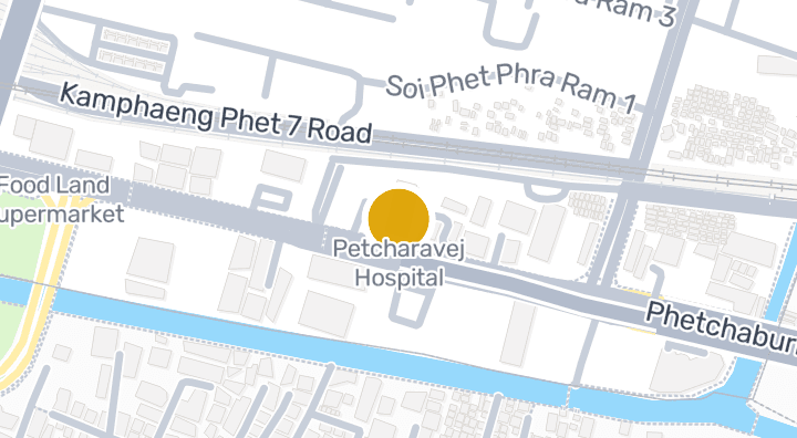 แผนที่แสดงPetcharavej Hospital