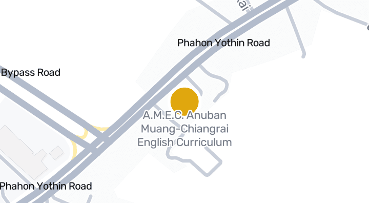 แผนที่แสดงA.M.E.C. โรงเรียนอนุบาลเชียงราย