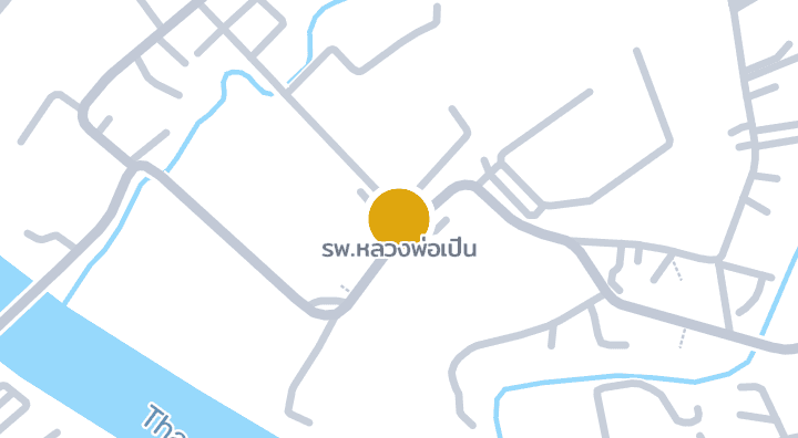 แผนที่แสดงรพ.หลวงพ่อเปิ่น