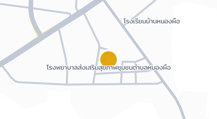 แผนที่แสดงโรงพยาบาลส่งเสริมสุขภาพชุมชนตำบลหนองผือ