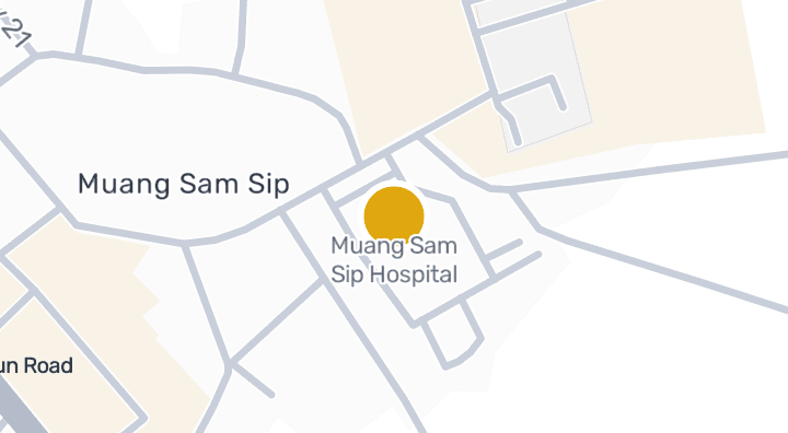 แผนที่แสดงโรงพยาบาลม่วงสามสิบ