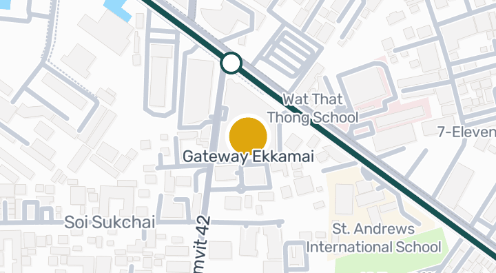 Map showing Gateway Ekkamai