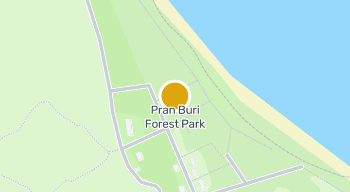 显示Pran Buri Forest Park的地图