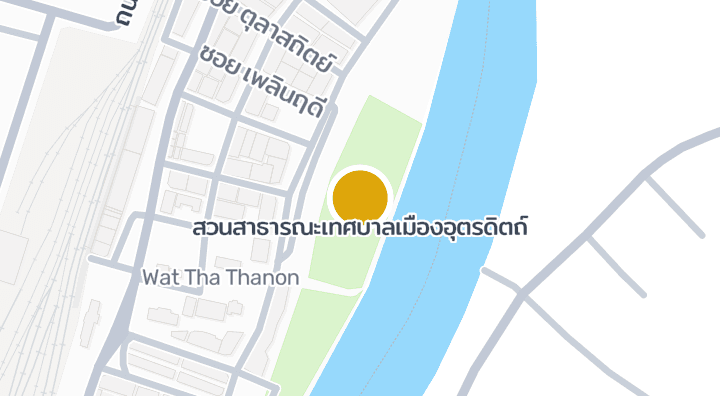 แผนที่แสดงสวนสาธารณะเทศบาลเมืองอุตรดิตถ์