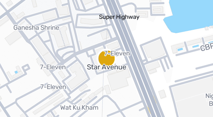 Map showing Star Avenue