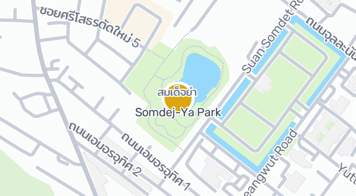 显示Somdej-Ya Park的地图