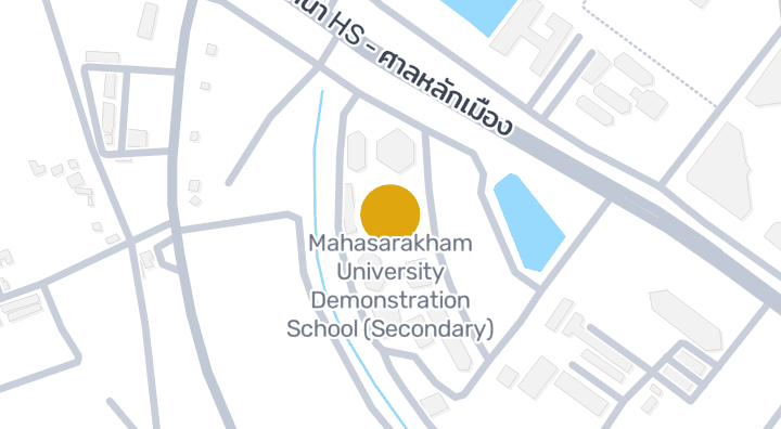 แผนที่แสดงโรงเรียนสาธิตมหาวิทยาลัยมหาสารคาม (ฝ่ายมัธยม)