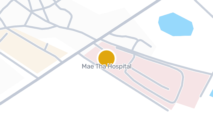 Map showing Mae Tha Hospital