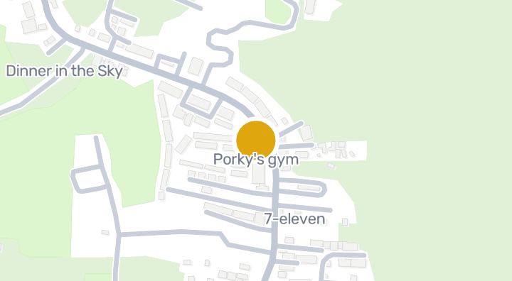 แผนที่แสดงPorky's gym