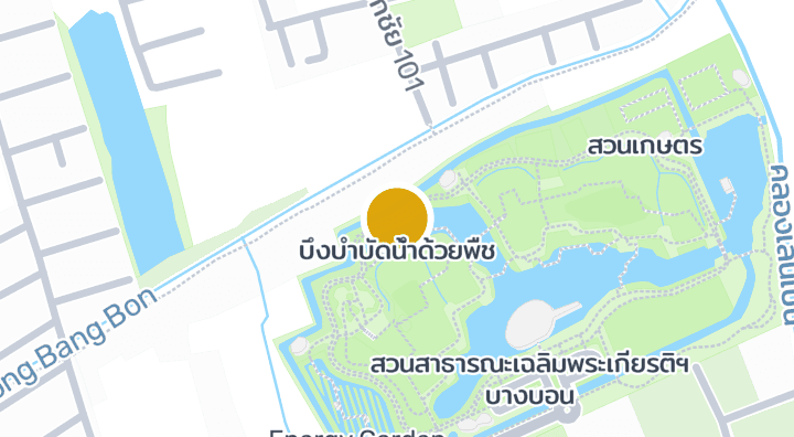显示บึงบำบัดน้ำด้วยพืช的地图