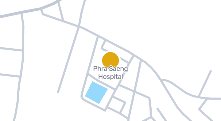 Map showing Phra Saeng Hospital