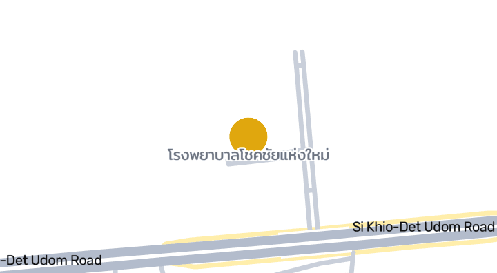 แผนที่แสดงโรงพยาบาลโชคชัยแห่งใหม่