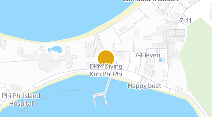 แผนที่แสดงDPM Diving Koh Phi Phi