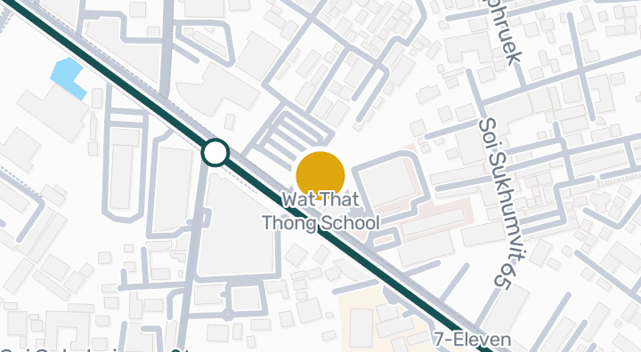 แผนที่แสดงโรงเรียนวัดธาตุทอง (เรือนเขียวสะอาด)