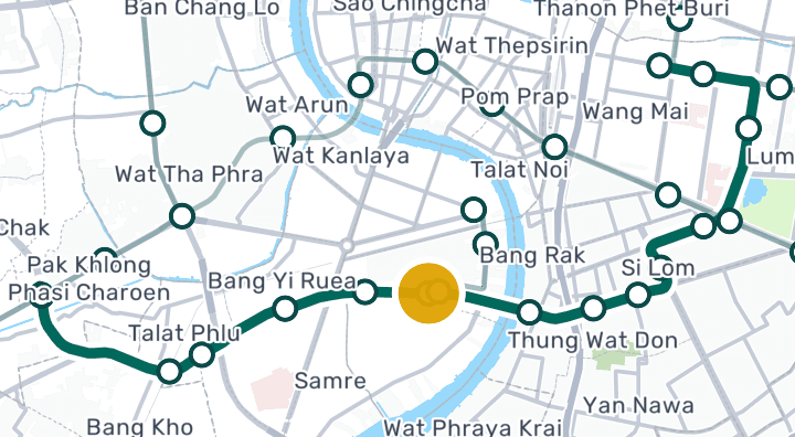 クルン・トンブリー駅を示す地図