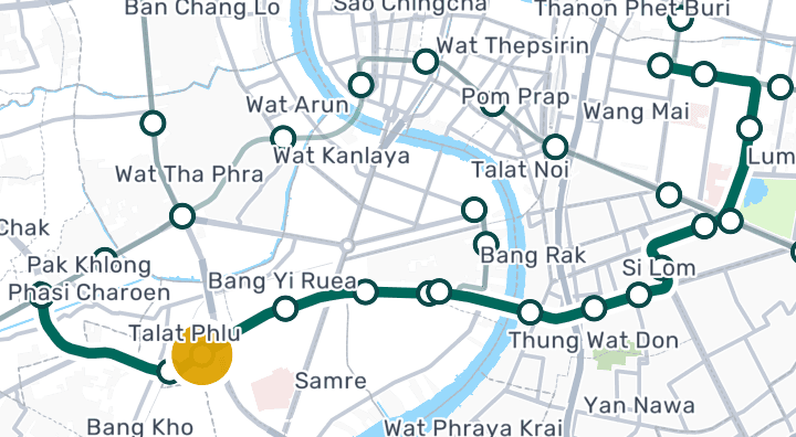 แผนที่แสดงสถานีตลาดพลู