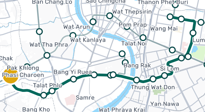 Map showing Bang Wa Station