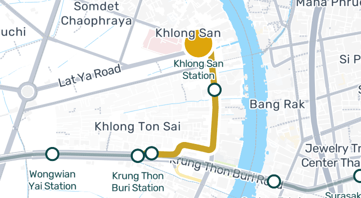 Carte montrant Khlong San Station
