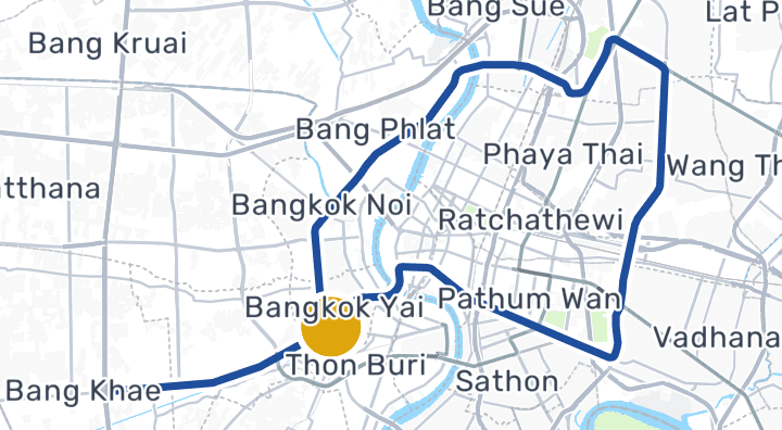 Carte montrant Tha Phra Station