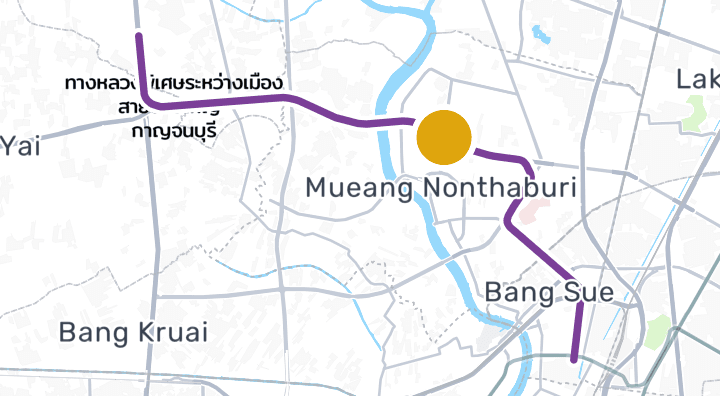 แผนที่แสดงสถานีแยกนนทบุรี 1