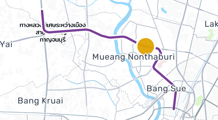แผนที่แสดงสถานีบางกระสอ