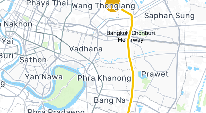 แผนที่แสดงสถานีมหาดไทย
