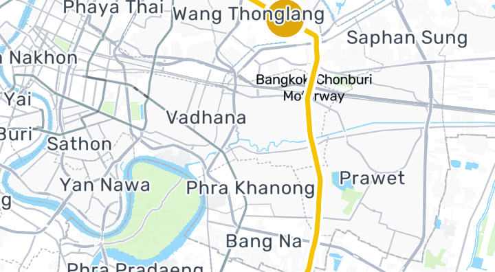 แผนที่แสดงสถานีลาดพร้าว 101