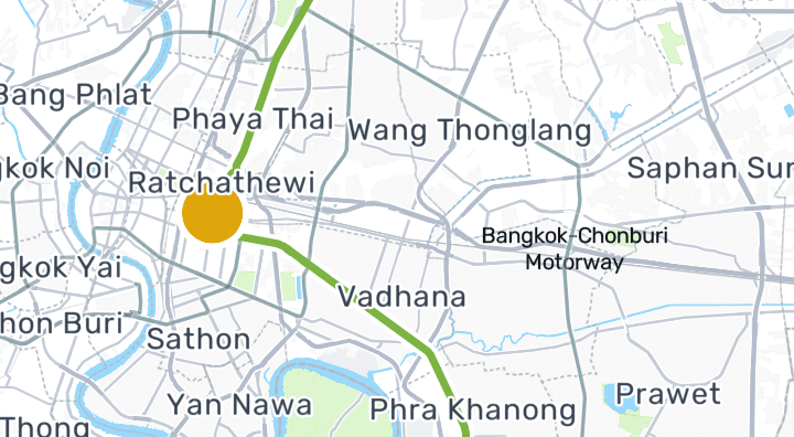 ラーチャテーウィー駅を示す地図