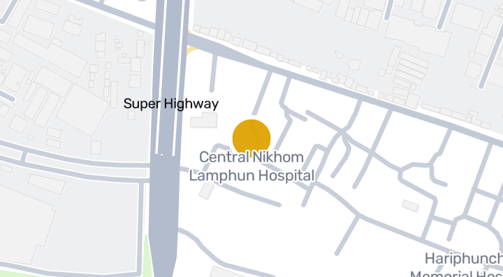 แผนที่แสดงโรงพยาบาลเซ็นทรัลนิคมลำพูน