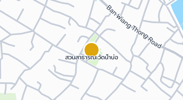 แผนที่แสดงสวนสาธารณะวัดน้ำบ่อ