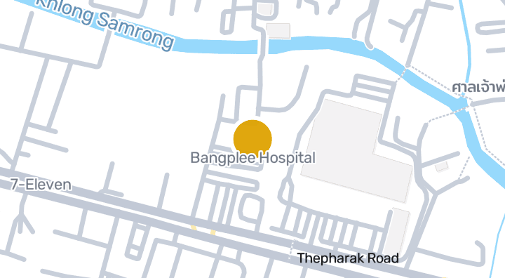 Map showing Bangplee Hospital