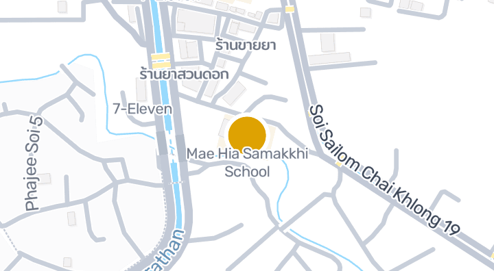 Map showing Mae Hia Samakkhi School