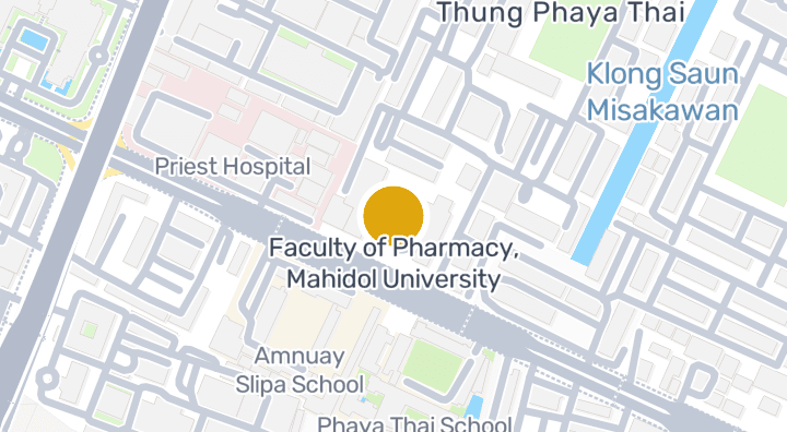 Map showing Faculty of Pharmacy, Mahidol University