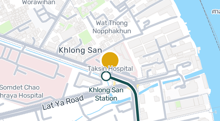 Map showing Taksin Hospital