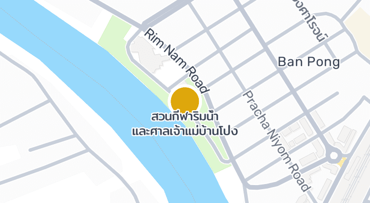 Karte von สวนกีฬาริมน้ำ และศาลเจ้าแม่บ้านโป่ง
