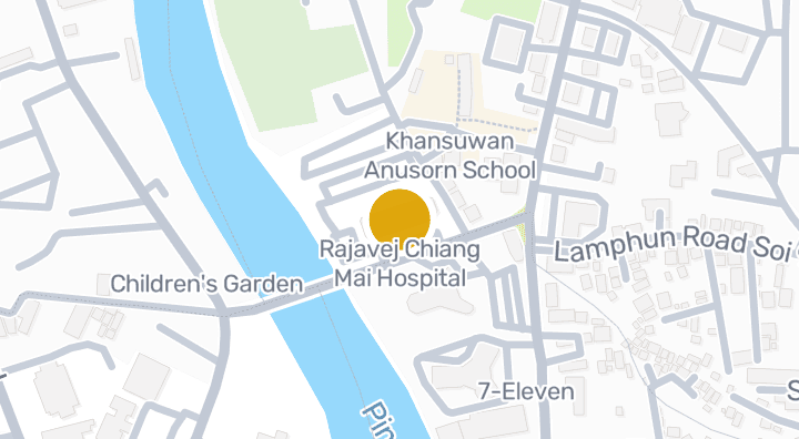 Map showing Rajavej Chiang Mai Hospital
