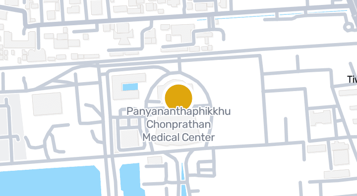 แผนที่แสดงศูนย์การแพทย์ปัญญานันทภิกขุ ชลประทาน มหาวิทยาลัยศรีนครินทรวิโรฒ