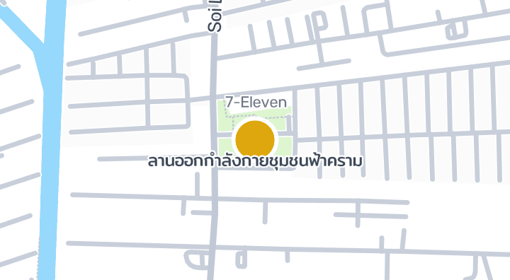 แผนที่แสดงลานออกกำลังกายชุมชนฟ้าคราม