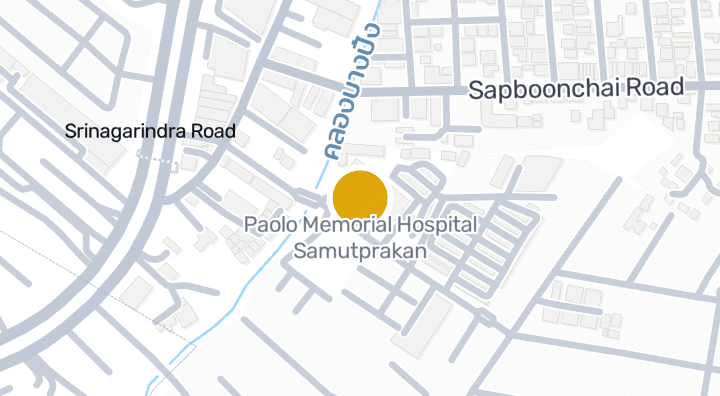 Map showing Paolo Memorial Hospital Samutprakan
