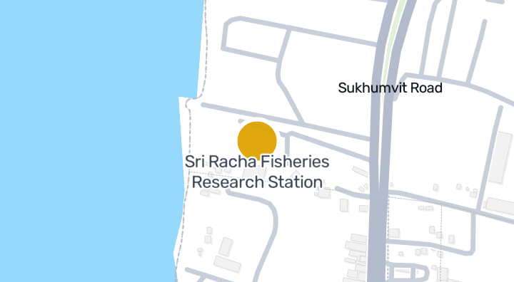 显示Sri Racha Fisheries Research Station的地图