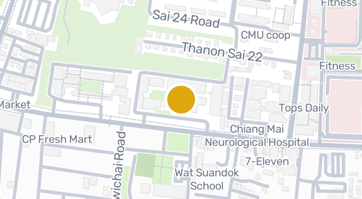 Map showing Faculty of Dentistry, Chiang Mai University