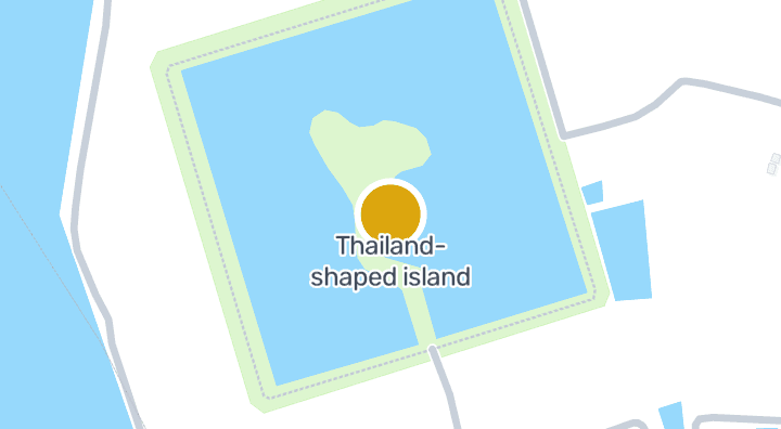 แผนที่แสดงThailand-shaped island
